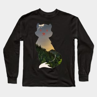 Mountain forest fox pattern - Nature Long Sleeve T-Shirt